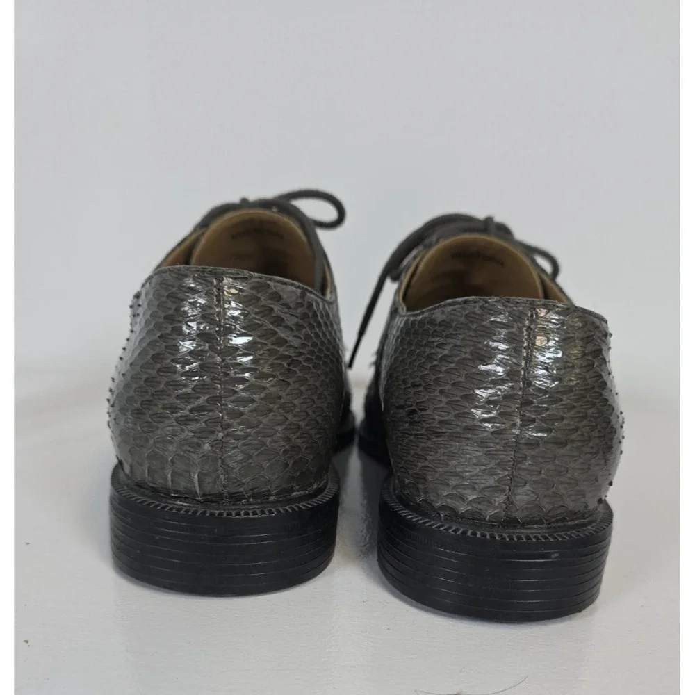 Genuine Snake Skin Shoes Mens 7 Giorgio Brutini Private Collection Gray‎ Oxford